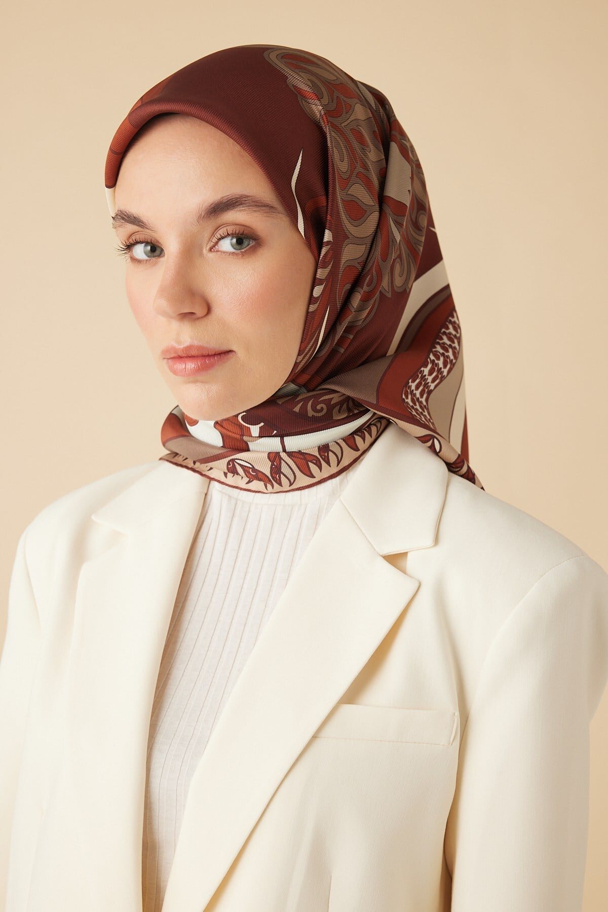 Verda Mulberry İpek Eşarp - Kiremit
